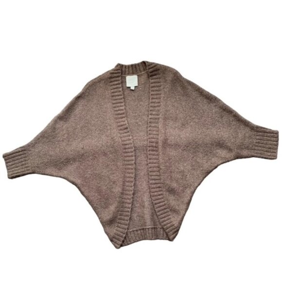 Olive & Oak Cardigan Sweater Cocoon Dolman Sleeve Open front Knit Buttons Brown - Picture 4 of 15